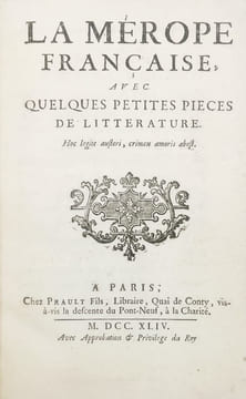 La Mérope française, avec quelques petites pièces de littérature. . [VOLTAIRE (François-Marie Arouet de)].