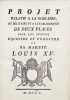 Projet relatif &agrave; la noblesse, au militaire et &agrave; l'&eacute;tablissement de deux places pour les statues &eacute;questre et p&eacute;destre de sa majest&eacute; Louis XV.. DU ...