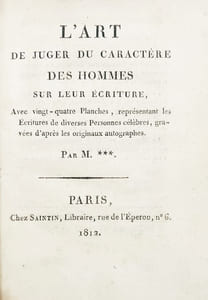 L'art de juger du caractère des hommes sur leur écriture.