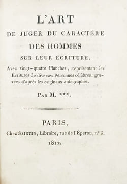 L'art de juger du caractère des hommes sur leur écriture. . HocquarT (Édouard).