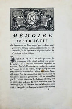 [Épizootie]. [TURGOT (Anne Robert Jacques)]. Mémoire instructif sur l'exécution du plan adopté par le Roi pour parvenir à détruire entièrement la ...