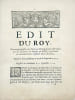 [Picardie - Canaux]. &Eacute;dit du roy, portant permission de faire navigation en Picardie par les rivi&egrave;res de Somme & d'Oise ; & canal de communication ...