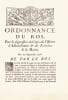 Marine Royale. Ordonnance du roi, pour la suppression du Corps des Officiers d’Administration & des &Eacute;crivains de la Marine. Du 27 septembre 1776.. 