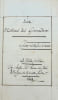[Empire. Curiosa. Manuscrit]. Les Matines des Grenadiers. [&Eacute;pigraphe] Le soldat bande sous sa tente.. 