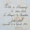 [Auvergne. Archives du Ch&acirc;teau de Pomay &agrave; Lusigny. 1821-1829]. Terre de Pommay &agrave; Monsieur le Marquis de Bartillat. Journal commenc&eacute; la 16 septembre ...