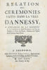 Relation des ceremonies faites dans la ville d'Annessy &agrave; l'occasion de la solemnit&eacute; de la Canonisation de S. Fran&ccedil;ois de Sales, Evesque et prince de ...