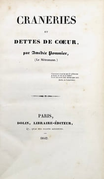 Craneries et dettes de coeur, par Amédée Pommier (le Métromane).. POMMIER (Victor-Louis-Amédée).