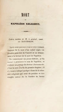 Mort d'un enfant impie. Mort de Napoléon religieux. Napoléon recevant le Saint-viatique, dessin de M. Horace Vernet.. BEAUTERNE (Robert-Antoine de).