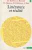 Litt&eacute;rature et r&eacute;alit&eacute;,. BARTHES R., BERSANI L., HAMON Ph., RIFFATERRE M., WATT I.,
