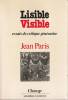 Lisible/Visible: Essais de critique générative,. PARIS Jean