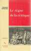 Le règne de la critique, . KOSELLECK Reinhart, 