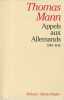 Appels aux Allemands 1940-1945, . MANN Thomas, 