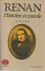 Histoire et parole (Oeuvres diverses),. RENAN Ernest,