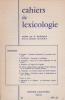 Cahiers de lexicologie volume XI (1967) - 2,. COLLECTIF (revue),