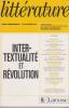 Littérature n° 69, février 1988 - Intertextualités et révolution,. COLLECTIF (revue),