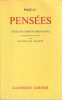 Pensées, . PASCAL Blaise