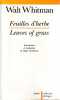 Feuilles d'herbe / Leaves of grass,. WHITMAN Walt