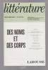 Littérature n° 54, mai 1984: Des noms et des corps,. COLLECTIF (revue),