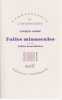 Folies minuscules, suivi de Folies meurtri&egrave;res,. ANDRE Jacques,