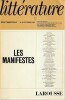 Revue Littérature, n° 39, octobre 1980: Les manifestes,. COLLECTIF (revue)