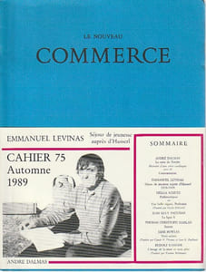 Le nouveau commerce n° 75, automne 1989: Emmanuel Lévinas. Séjour de jeunesse auprès d'Husserl,