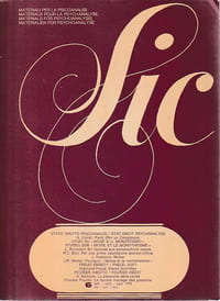Sic n° 6, septembre 1976: Stato diritto psicoanalisi / Etat droit psychanalyse