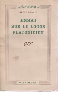 Essai sur le logos platonicien . PARAIN Brice,