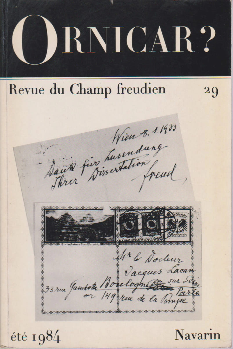 COLLECTIF (revue) - Ornicar? n° 29 - Livre Rare Book