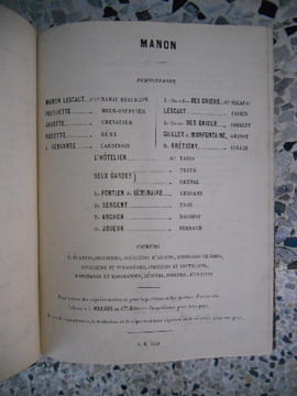 Manon - Opera comique en cinq actes et six tableaux. Henri Meilhac - Philippe Gilles - J. Massenet