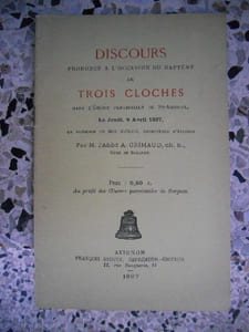 Discours prononce a l'occasion du bapteme de trois cloches dans l'eglise paroissiale de St-Agricol, le jeudi 8 avril 1897