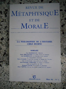 Revue de metaphysique et de morale - La philosophie de l'histoire chez Fichte