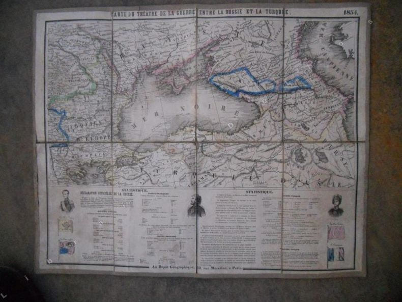 Carte du theatre de la guerre entre la Russie et la Turquie 1854. Collectif