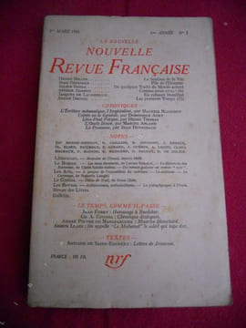 La nouvelle Nouvelle Revue Francaise - 1ere annee n° 3. Collectif - Henry Miller, Jean Grosjean, Julien Binda, Arthur Adamov, Jacques de Lacretelle, ...