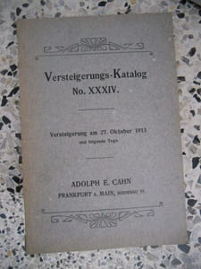 Versteigerungs-Katalog n.XXXIV - Versteigerung am 27 oktober 1913