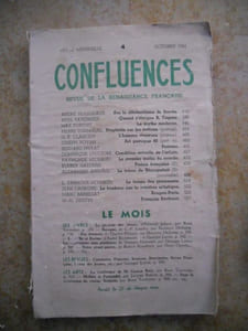 Confluences - Revue de la renaissance francaise - Numero 4, Octobre 1941