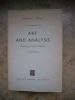 Art and analysis - An essay toward a theory in aesthetics . Edward G. Ballard 