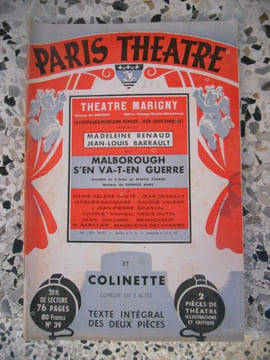 Paris-Theatre / Malborough s'en va-t-en guerre / Colinette - Texte integral des deux pieces . Collectif - Marcel Achard