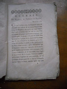 Extrait des registres, du parlement de Navarre du 18 juin 1788