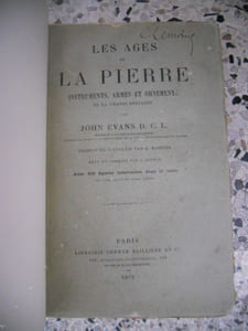 Les ages de la pierre - Instruments, armes et ornements de la Grande-Bretagne - Traduit de l'anglais par E. Barbier