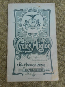 Cycles Aiglon - Catalogue 1902