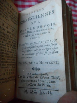 Pensees chretiennes pour tous les jours du mois / Pensees chretiennes sur nostre devoir envers Dieu : envers nos prochains, & envers nous mesmes / Les ...