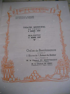 La victoire en chantant - Chansons et marches des soldats de France - Programme des galas de bienfaisance au Theatre Municipal et au Majestic de Tours ...