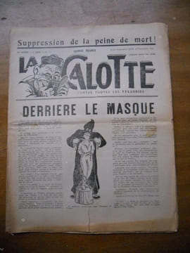 La Calotte - Contre toutes les tyrannies - Aout septembre 1953 n°88 - Suppression de la peine de mort - Derriere le masque. Andre Lorulot - Collectif