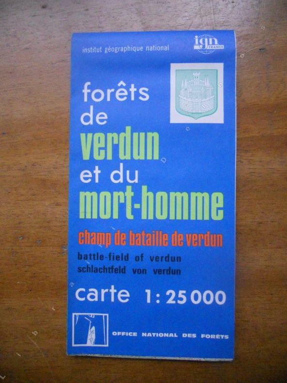 Carte IGN - Forets de Verdun et du Mort-Homme ( Champ de Bataille de Verdun ) - Echelle 1/25.000 (1 cm = 250 metres) . Collectif     