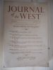 Journal of the West (January 1964) . Margaret Romer /Lowell Clark Pratt / D.E. Livingston-Little /  ...