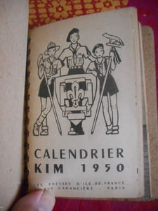KIM - Carnet personnel du scout / Calendrier KIM 1950