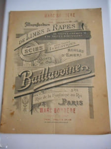 Manufacture de limes et rapes - BAILLAVOINE a Paris - Catalogue 