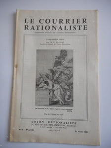 "Le courrier rationaliste" - Supplement aux "Cahiers rationalistes" - n°8 du 27 aout 1961