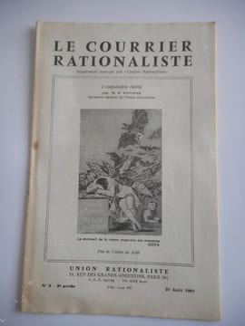 "Le courrier rationaliste" - Supplement aux "Cahiers rationalistes" - n°8 du 27 aout 1961 . Collectif - KAHANE Ernest