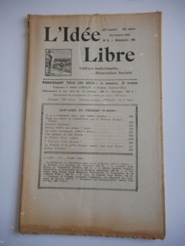 "L'idee libre" - n°8 de novembre 1956 . Collectif - LORULOT Andre